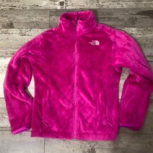 North Face girls M 10/12 pink zip up jacket in excellent condition.